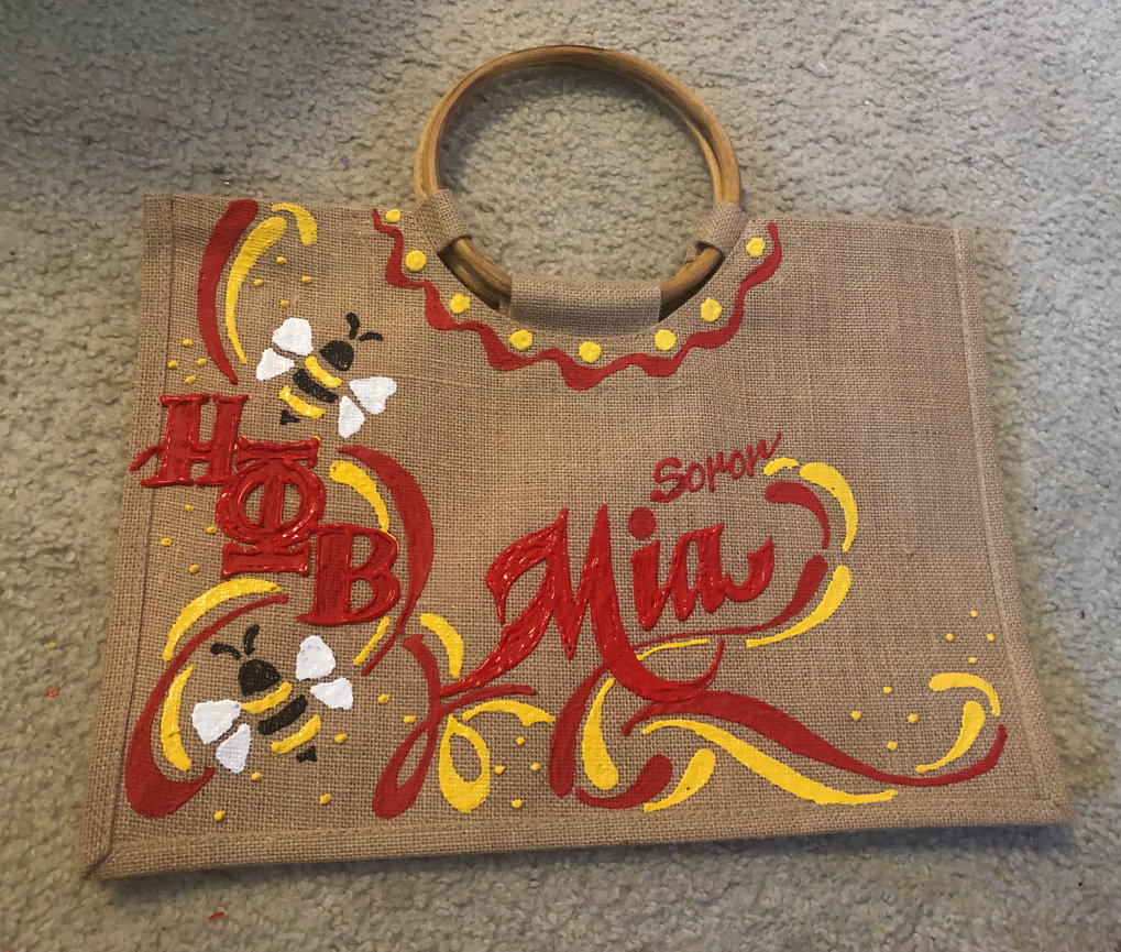 Eta Phi Beta Generic Handpainted Totebag