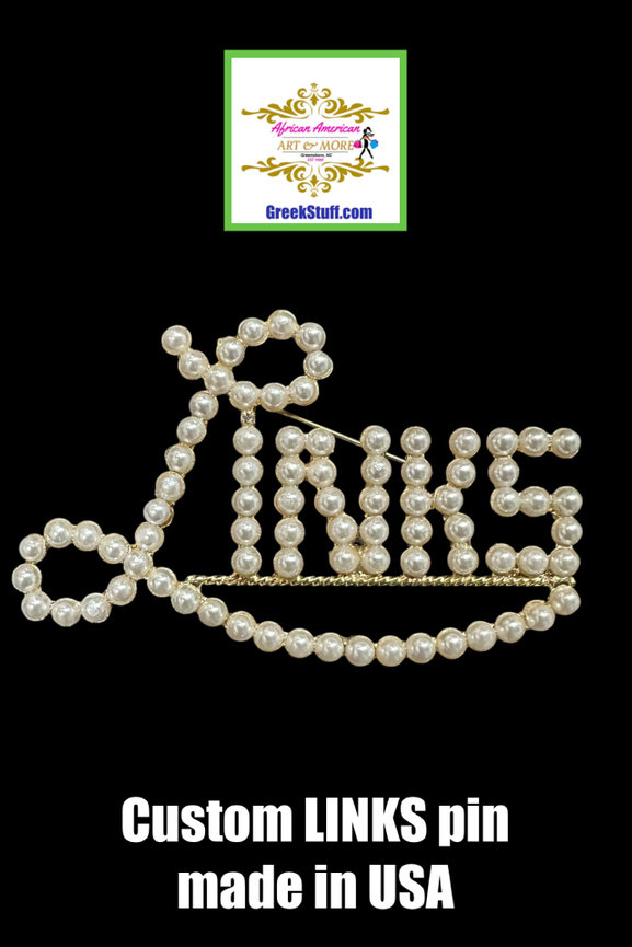Links “Fancy L” Pearl Pin (Large)