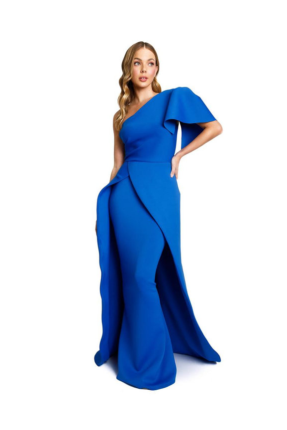 one shoulder gown