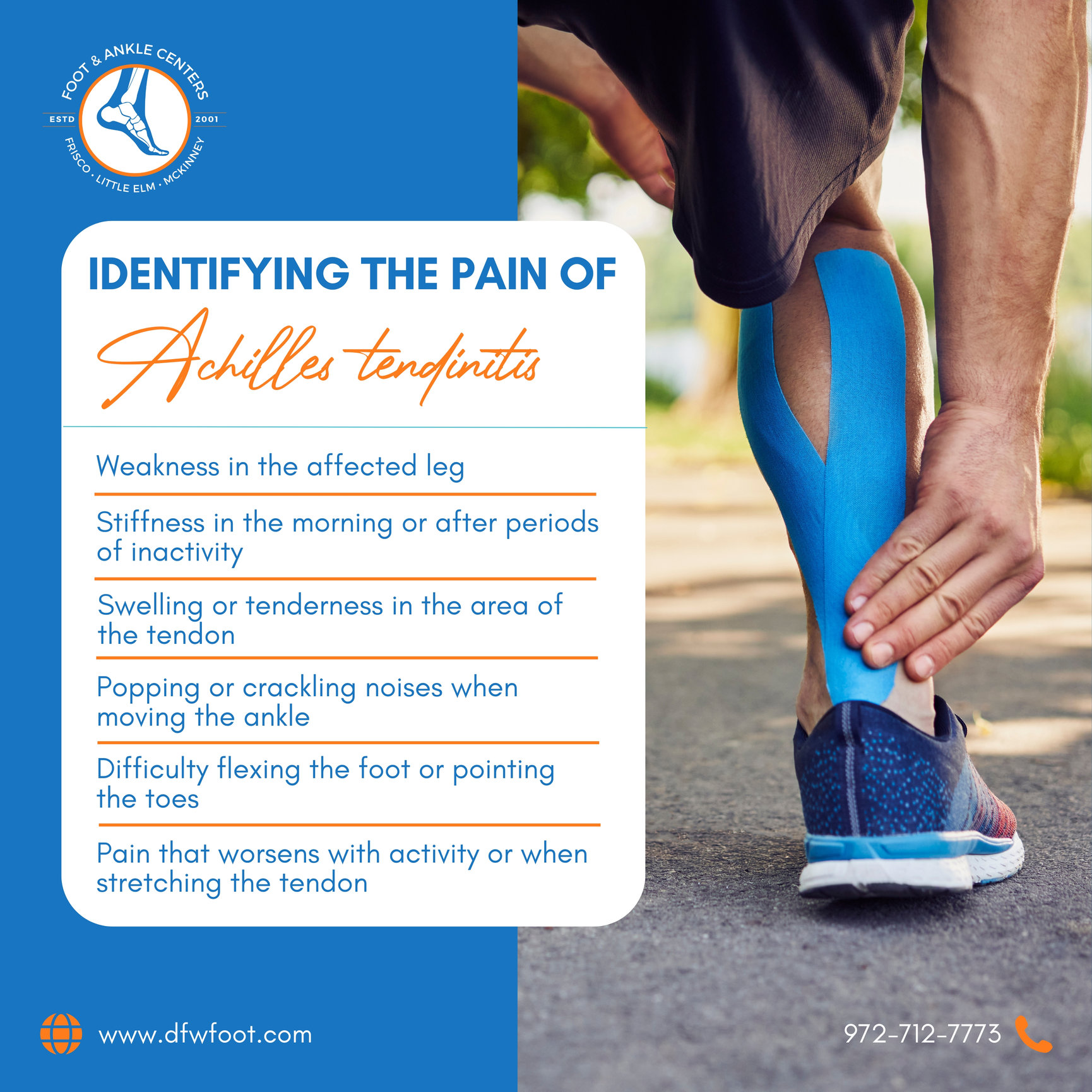 Identifying the pain of Achilles tendinitis in Frisco, Little Elm, and McKinney Foot & Ankle