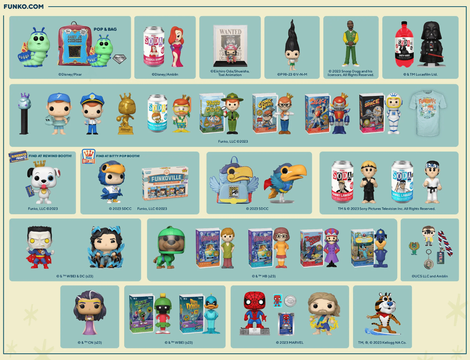 Complete List of SDCC 2023 Funko Exclusives