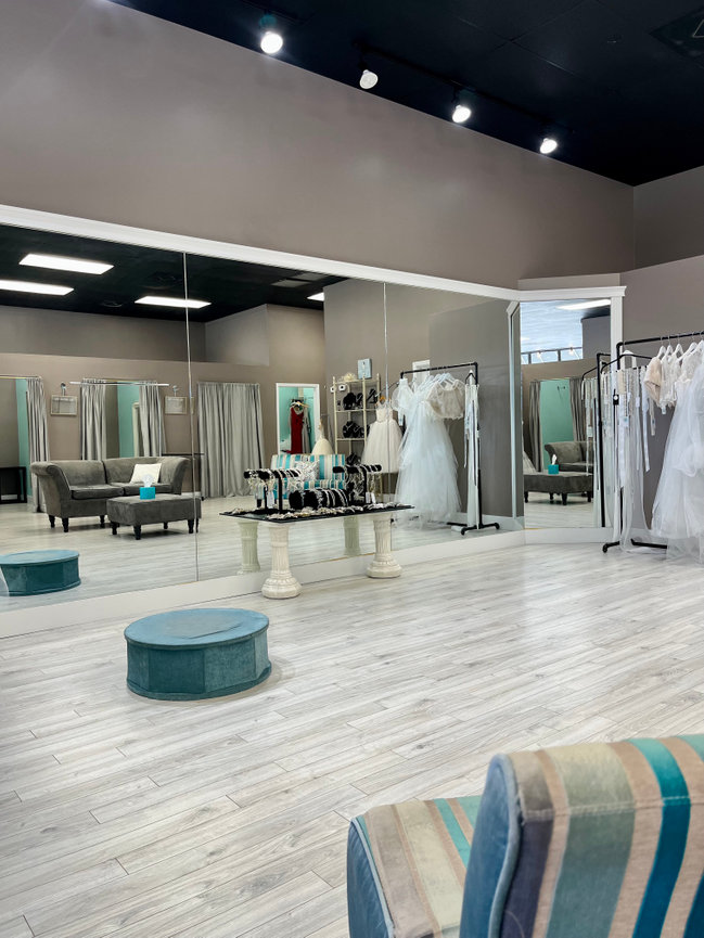 Fitting room at Fancy Frocks Bridal in Murrells Inlet